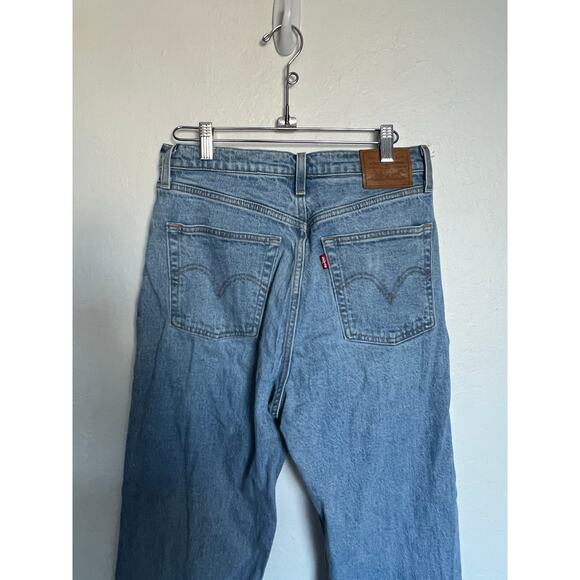 Levi's Jeans Womens Sz 30 Ribcage Straight Blue Cotton Denim High Rise - Picture 5 of 9